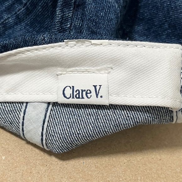 Clare V. Denim Baseball hat (red OUI) - Picture 5 of 5